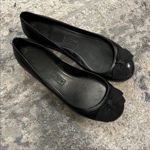 J. Crew jelly flats with bow plastic